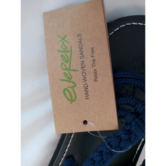 NWT EveRelax Blue Braided Rope Sandals HandWoven - Picture 3 of 10